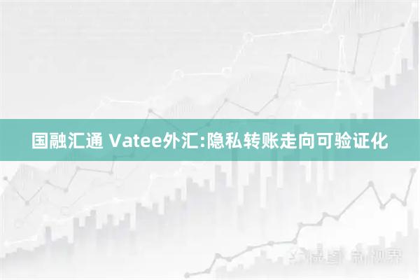 国融汇通 Vatee外汇:隐私转账走向可验证化